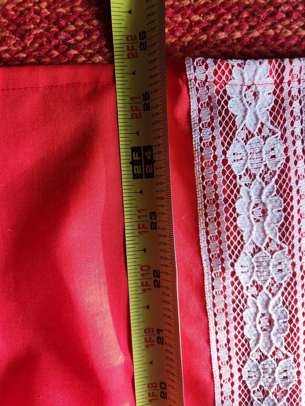 Red Lace Trim Vintage-Style Blouse - Picture 10 of 10